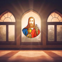 Jesus Helig Nattvard Falskt Glasmosaik