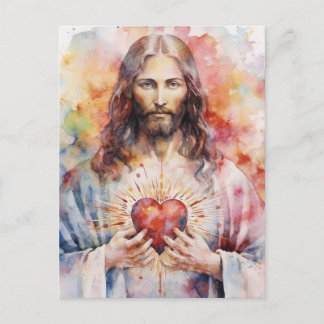 Jesus helig, vattenfärg vykort