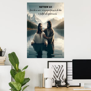 Jesus Heliga Baptism Poster