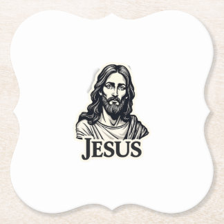 Jesus Heliga Namn Vintage Gravyr T-shirt 2 Underlägg Papper