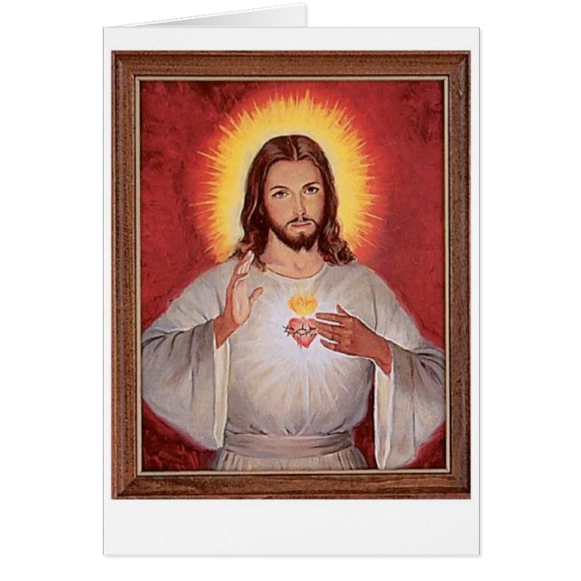 Jesus helighjärta hälsningskort (Framsidan)