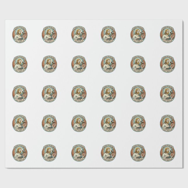 Jesus helt svartbränd het grillhumor_1 presentpapper (Platt)