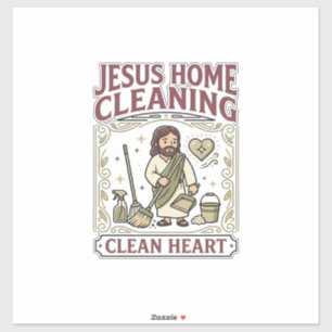Jesus Hemstädning Rent Hjärta Jesus Hemstädning Klistermärken