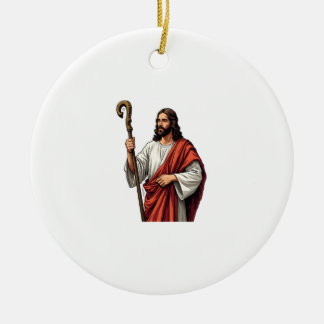 Jesus Herde Stav Vintage Gravyr Tee 2 Julgransprydnad Keramik