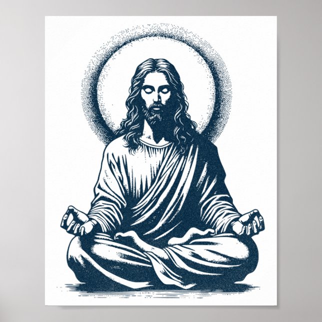 Jesus Herre Mediterande, Buddhist, Munk, Meditatio Poster (Framsidan)