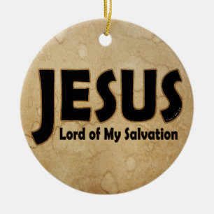 Jesus Herre Salvé Julgransprydnad Keramik