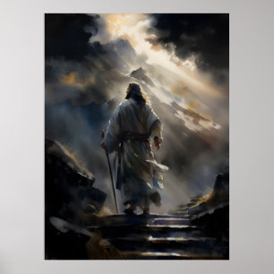 Jesus Hike the Mountain Poster