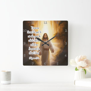 Jesus: Himmelskt samtal, gudomligt pris Fyrkantig Klocka