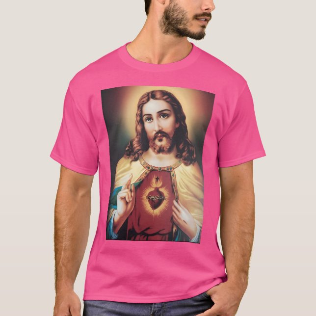 Jesus hjärta i Helig T Shirt (Framsida)
