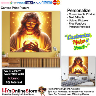 Jesus hjärta i mitt Händer Kanvastryck Bild 1