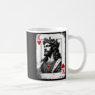 Jesus hjärter kung retro religiöst kortspelJesu Kaffemugg