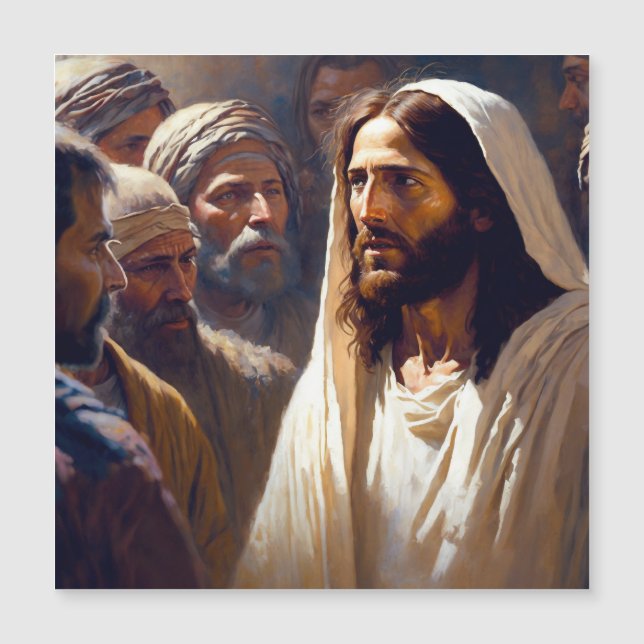 Jesus högtalare med sina diskar Kitchen Magnet (Framsida)