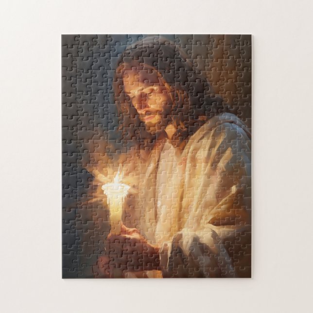 Jesus Holding Candle Puzzle Pussel (Vertikal)