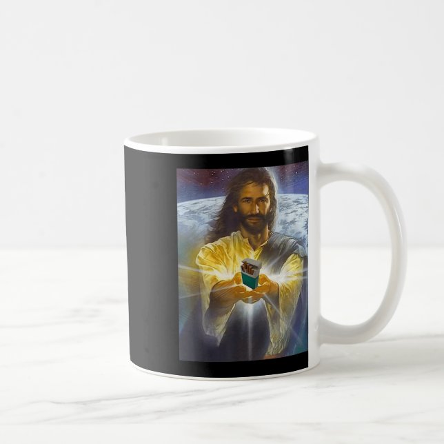 Jesus Holding Cigarettes, Herre Jesus Kaffemugg (Höger)