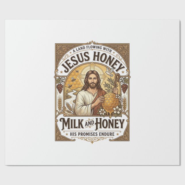 Jesus Honung Mjölk Och Honung Jesus Honung Mjölk H Presentpapper (Platt)