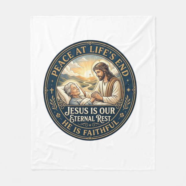 Jesus Hospice Slutskede Tröja för Bekvämlighet Kri Fleecefilt (Framsidan)