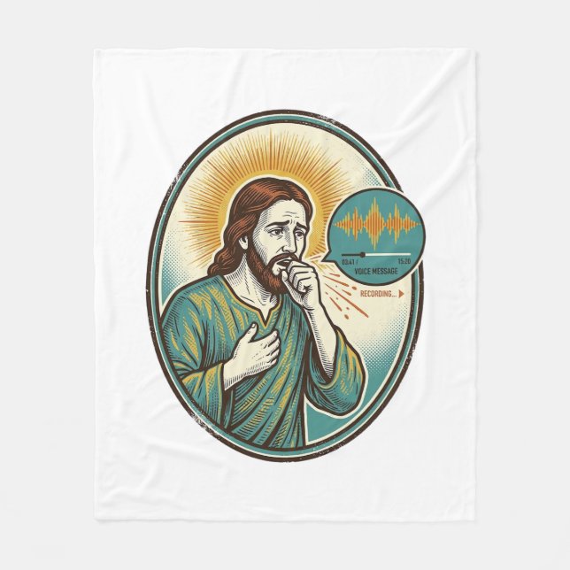 Jesus hostar mitt i röstmeddelande ljudmeddelande  fleecefilt (Framsidan)