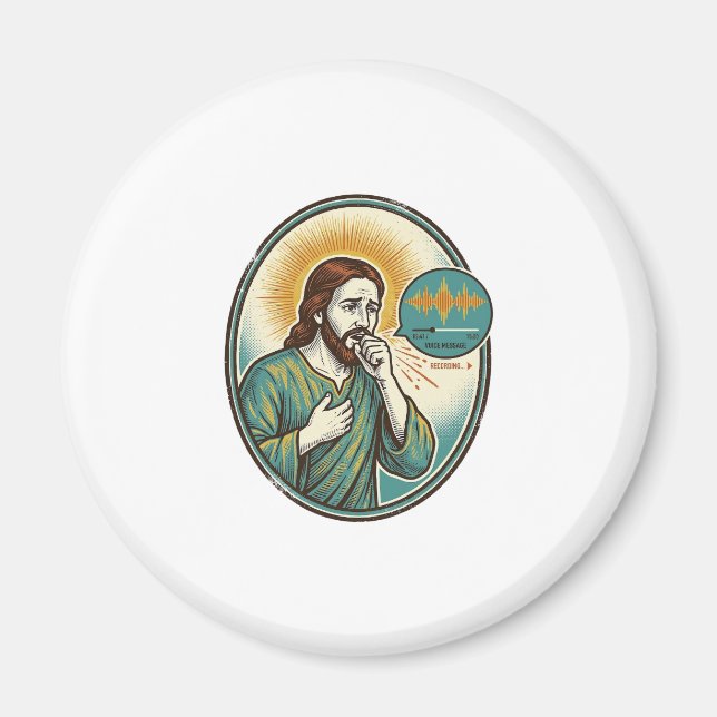 Jesus hostar mitt i röstmeddelande ljudmeddelande  magnet (Framsidan)