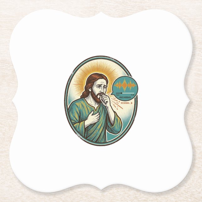 Jesus hostar mitt i röstmeddelande ljudmeddelande  underlägg papper (Framsida)