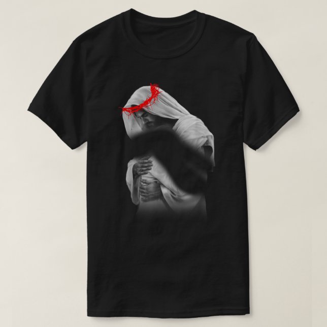 Jesus Huggande mig Jesus ger mig Gud Hug Chris T Shirt (Design framsida)