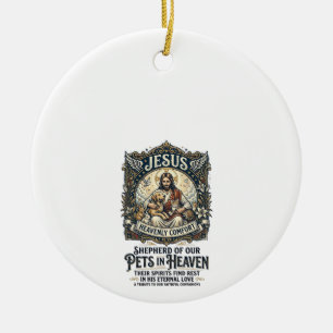 Jesus Husdjur Minnes T-Shirt Kristet Grafik Julgransprydnad Keramik