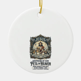 Jesus Husdjur Minnes T-Shirt Kristet Grafik Julgransprydnad Keramik