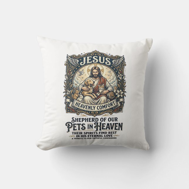 Jesus Husdjur Minnes T-Shirt Kristet Grafik Kudde (Framsida)