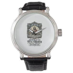 Jesus Husdjur Minnes T-Shirt Kristna Gra Armbandsur