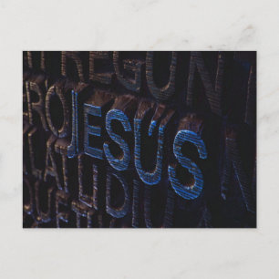 Jesus i Blue Stone Christian God Kärlek Vykort