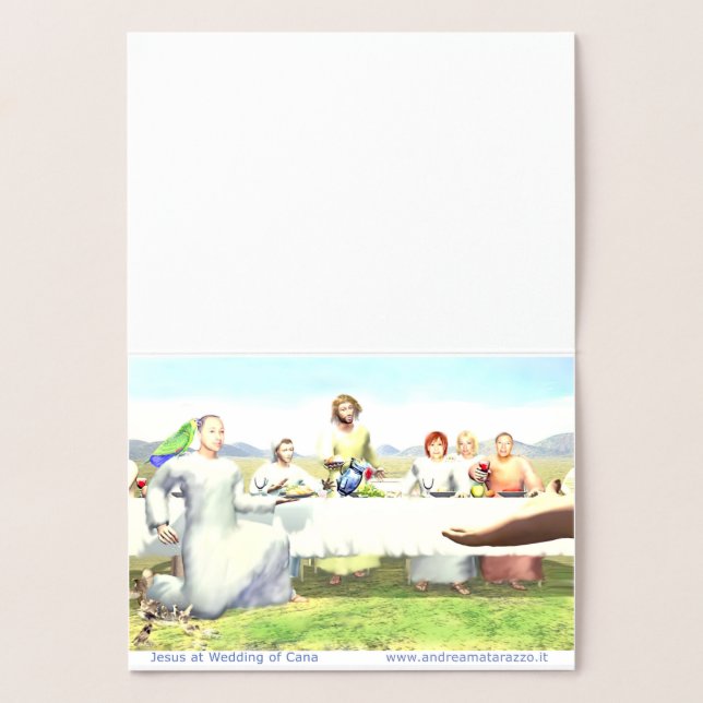 Jesus i Bröllop i Cana Folierat Kort (Insida)