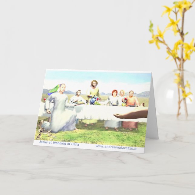Jesus i Bröllop i Cana Kort (Gul blomma)