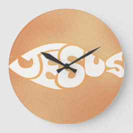 "Jesus" i "Fish Shape Christian Pastor gift" Stor Klocka