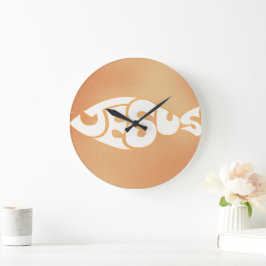 "Jesus" i "Fish Shape Christian Pastor gift" Stor Klocka