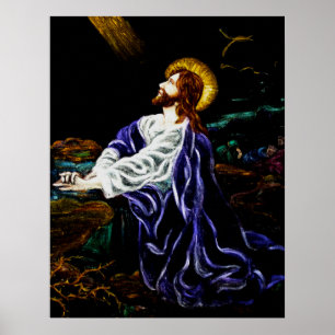 Jesus i Gethsemane Garden Poster