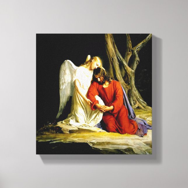 Jesus i Gethsemane-trädgården Canvastryck (Framsida)