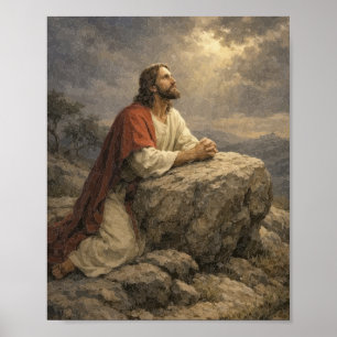 Jesus i Getsemane Bön Poster – Fredlig