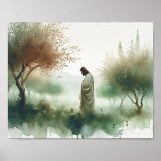 Jesus i Getsemane trädgården Poster