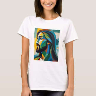 Jesus i grönt cubism 6 t shirt