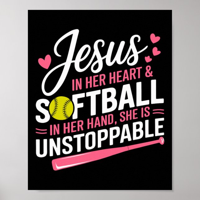 Jesus i hennes hjärta och Softll i hennes hand Sof Poster (Framsidan)