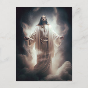 Jesus i konsmos AI-genererad konst Vykort
