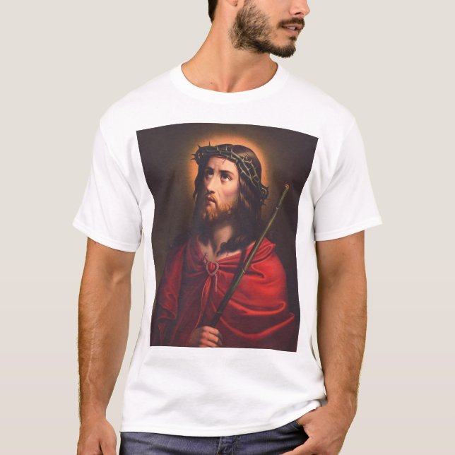 Jesus i Krona av bröst T Shirt (Framsida)