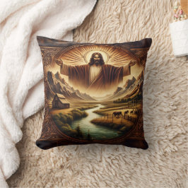Jesus i Majestic Ligcape vid Soluppgång Kudde