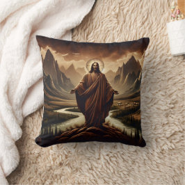 Jesus i Majestic Mountains i Dusk Kudde