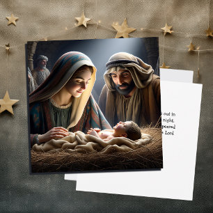 Jesus i Manger Religiösa jul Kort