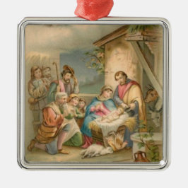 Jesus i mangeren julgransprydnad metall