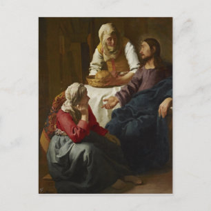 Jesus i Maria och Martas hem Vykort