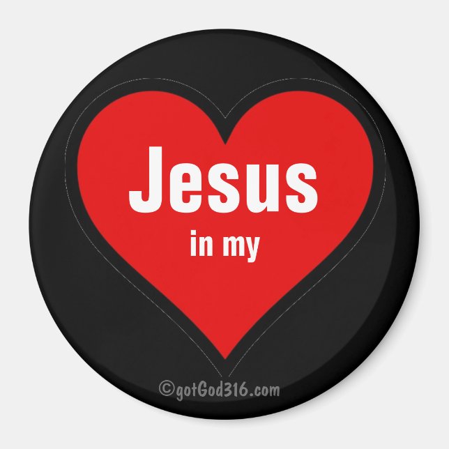 Jesus i mitt hjärta gotGod316.com Magnet (Framsidan)