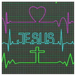 Jesus i mitt hjärtrytmkardiogram Medical doktor Tyg