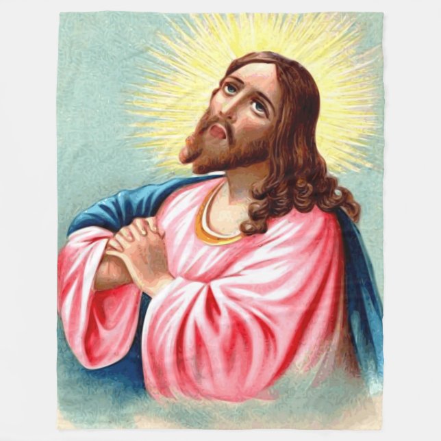 JESUS i PRAYER Fleecefilt (Framsidan)