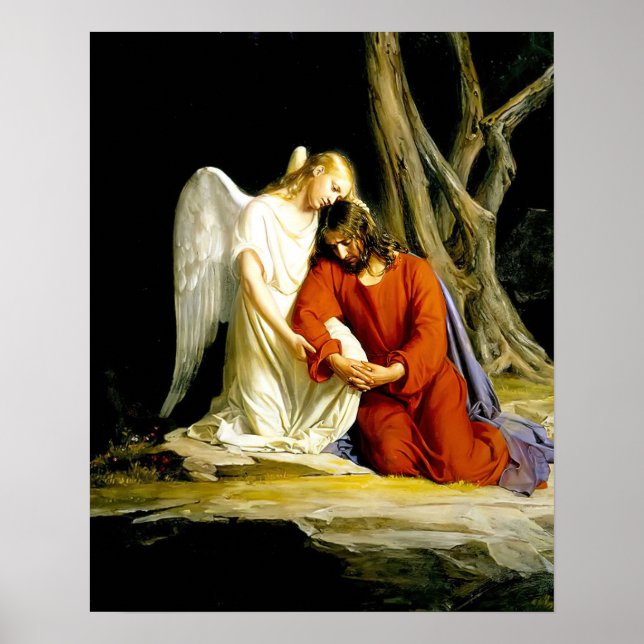 Jesus i Prayer vid Gethsemane-Poster i Garden Poster (Framsidan)
